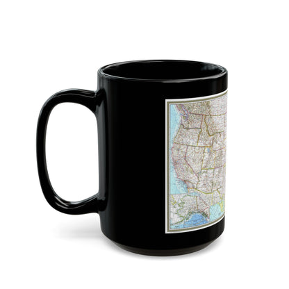 USA - The United States (1968) (Map) Black Coffee Mug-The Sticker Space