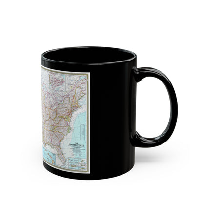 USA - The United States (1968) (Map) Black Coffee Mug-The Sticker Space