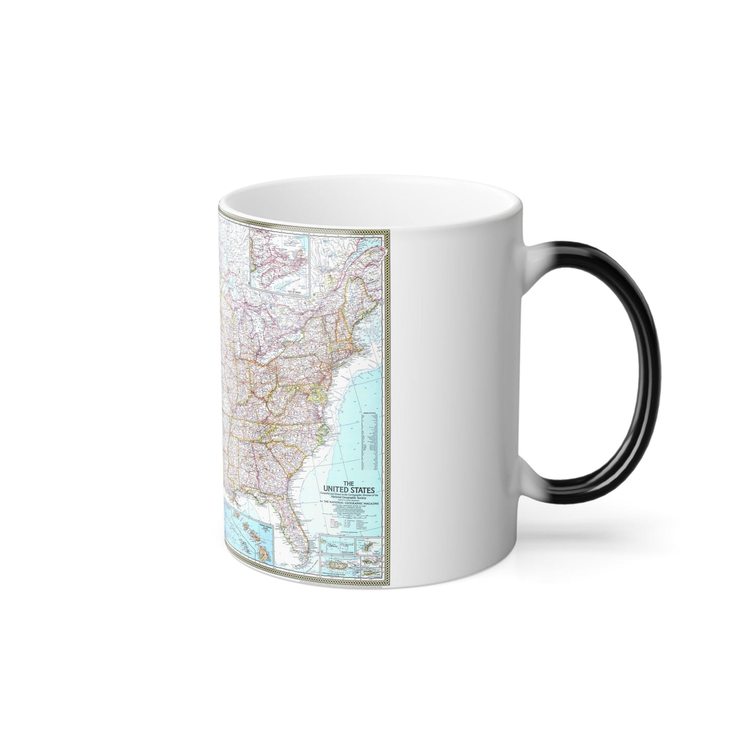 USA - The United States (1968) (Map) Color Changing Mug 11oz-11oz-The Sticker Space