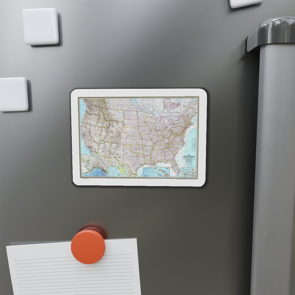 USA - The United States (1968) (Map) Refrigerator Magnet-The Sticker Space