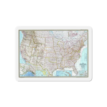 USA - The United States (1968) (Map) Refrigerator Magnet 4 Inch - The Sticker Space