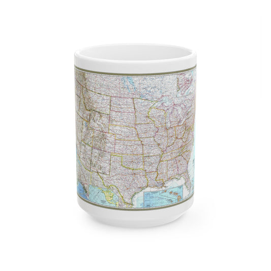 USA - The United States (1968) (Map) White Coffee Mug-15oz-The Sticker Space