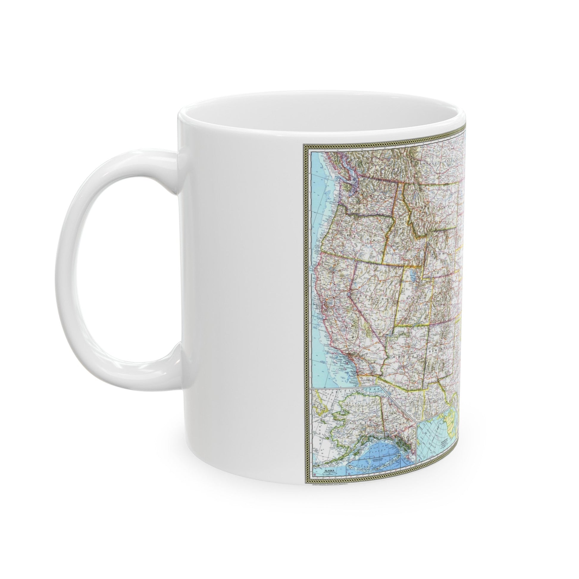 USA - The United States (1968) (Map) White Coffee Mug-The Sticker Space