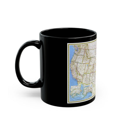 USA - The United States (1976) (Map) Black Coffee Mug-The Sticker Space