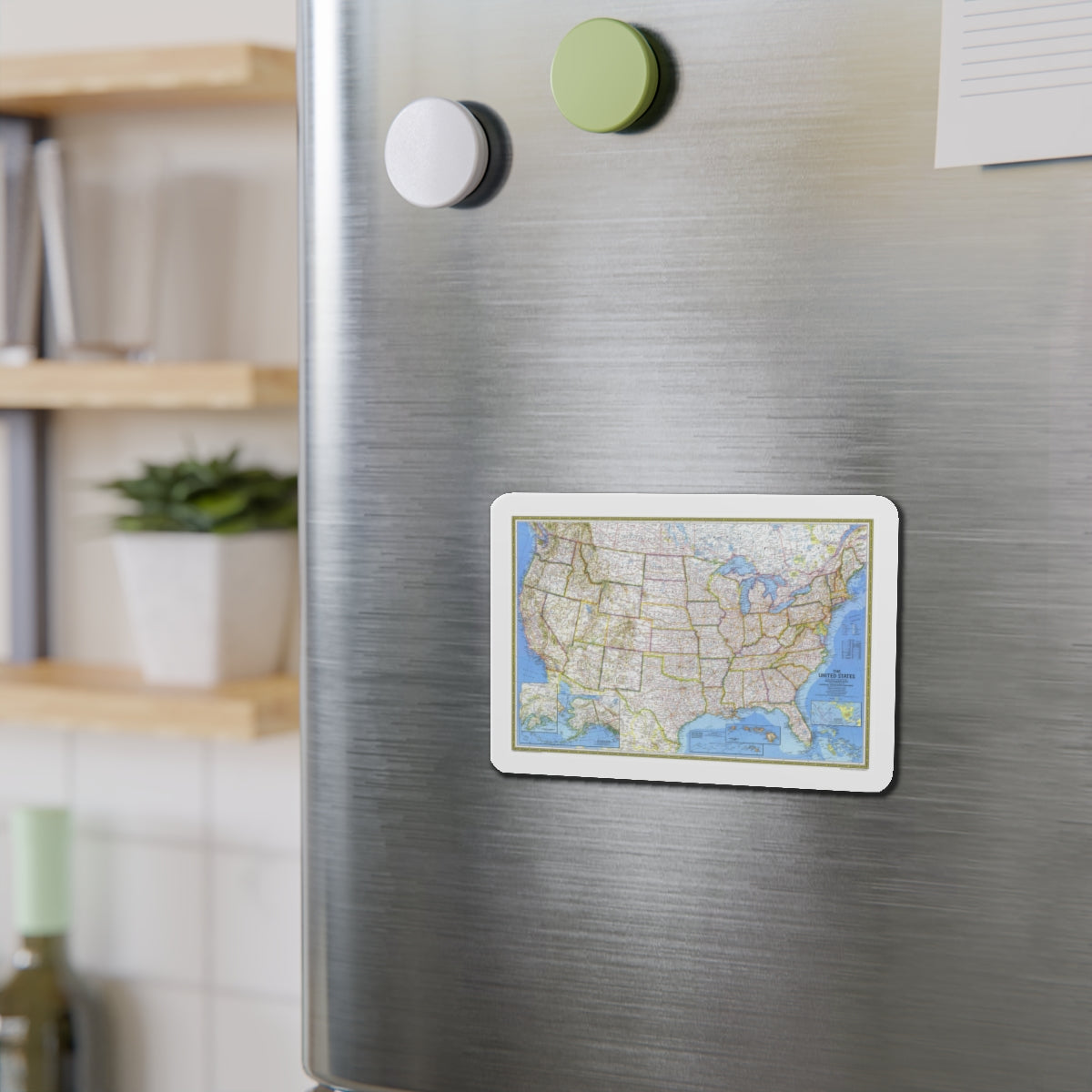 USA - The United States (1976) (Map) Refrigerator Magnet-The Sticker Space