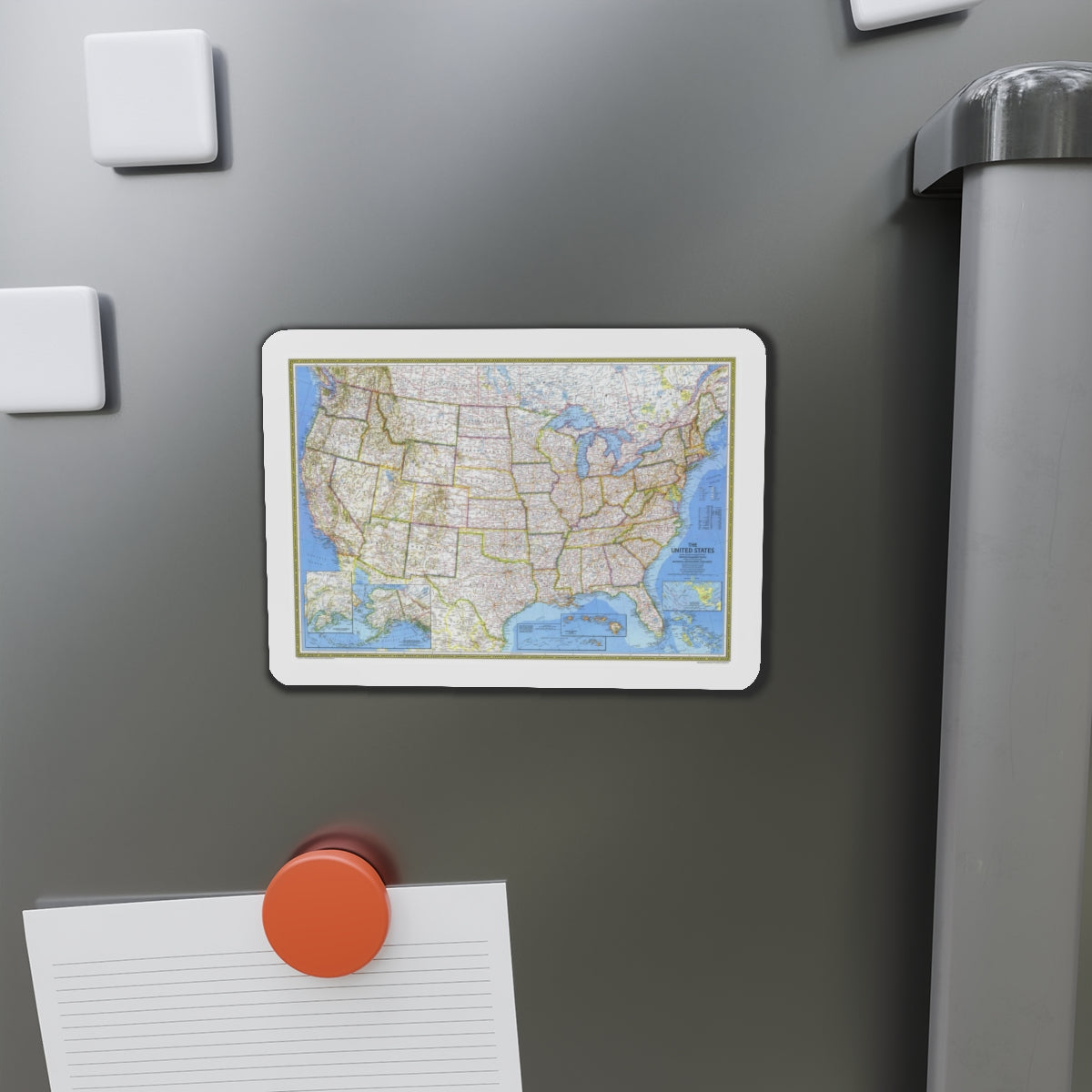 USA - The United States (1976) (Map) Refrigerator Magnet-The Sticker Space