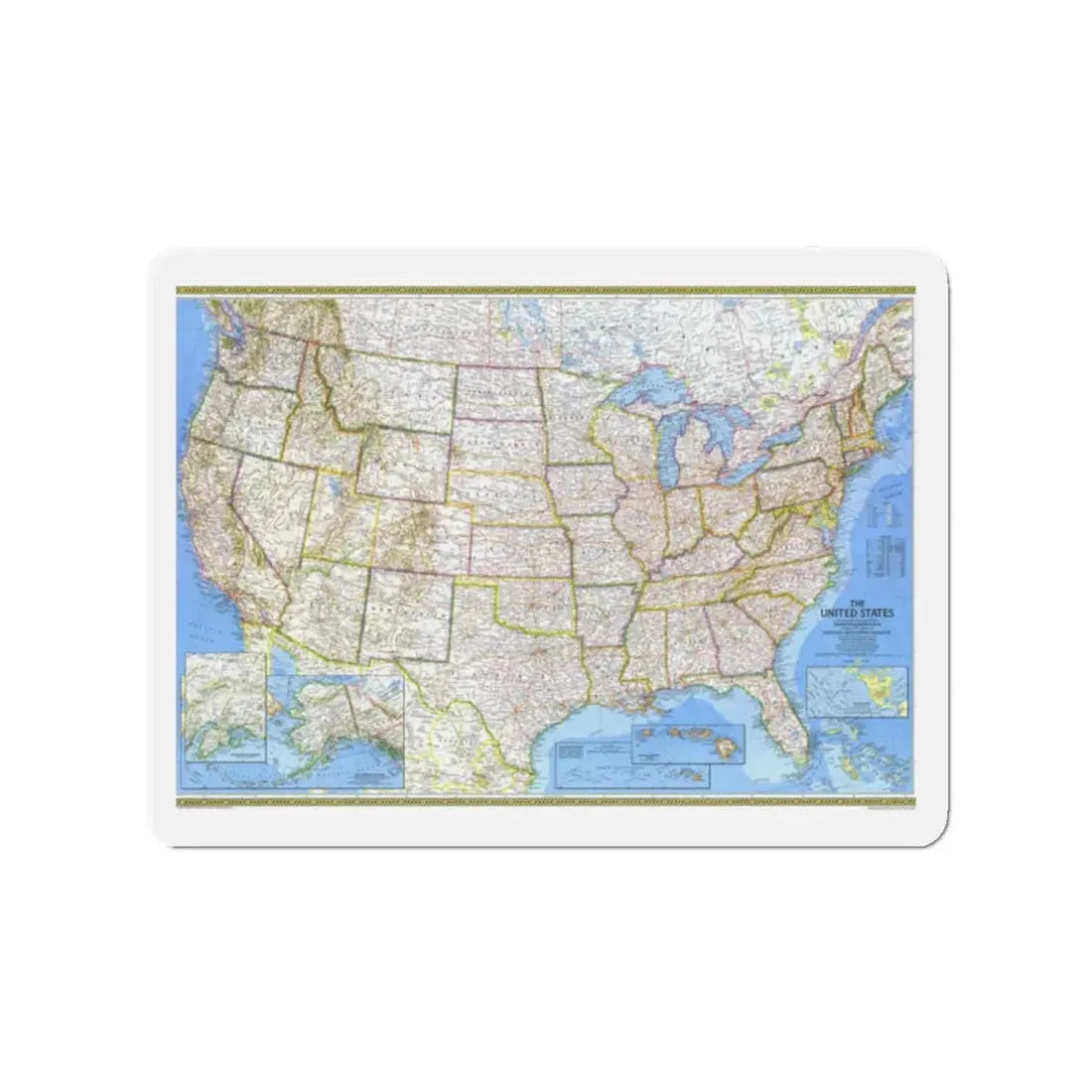 USA - The United States (1976) (Map) Refrigerator Magnet 2 Inch - The Sticker Space