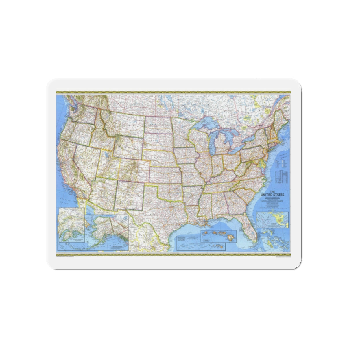 USA - The United States (1976) (Map) Refrigerator Magnet-2" x 2"-The Sticker Space