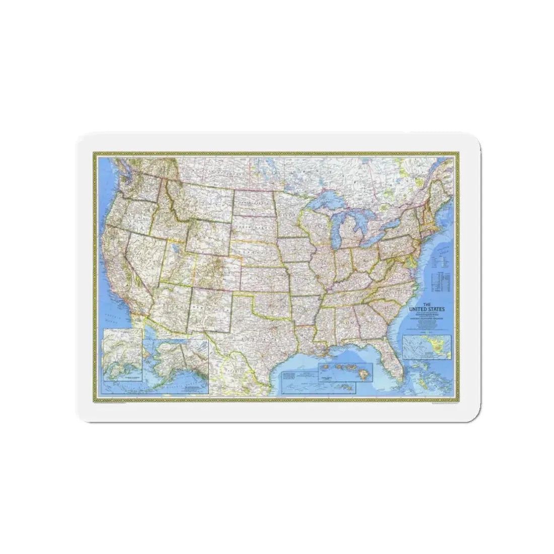 USA - The United States (1976) (Map) Refrigerator Magnet 3 Inch - The Sticker Space