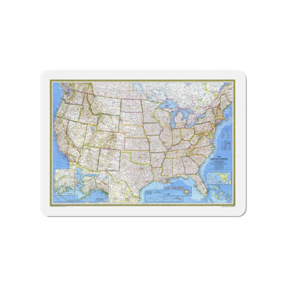 USA - The United States (1976) (Map) Refrigerator Magnet-4" x 4"-The Sticker Space