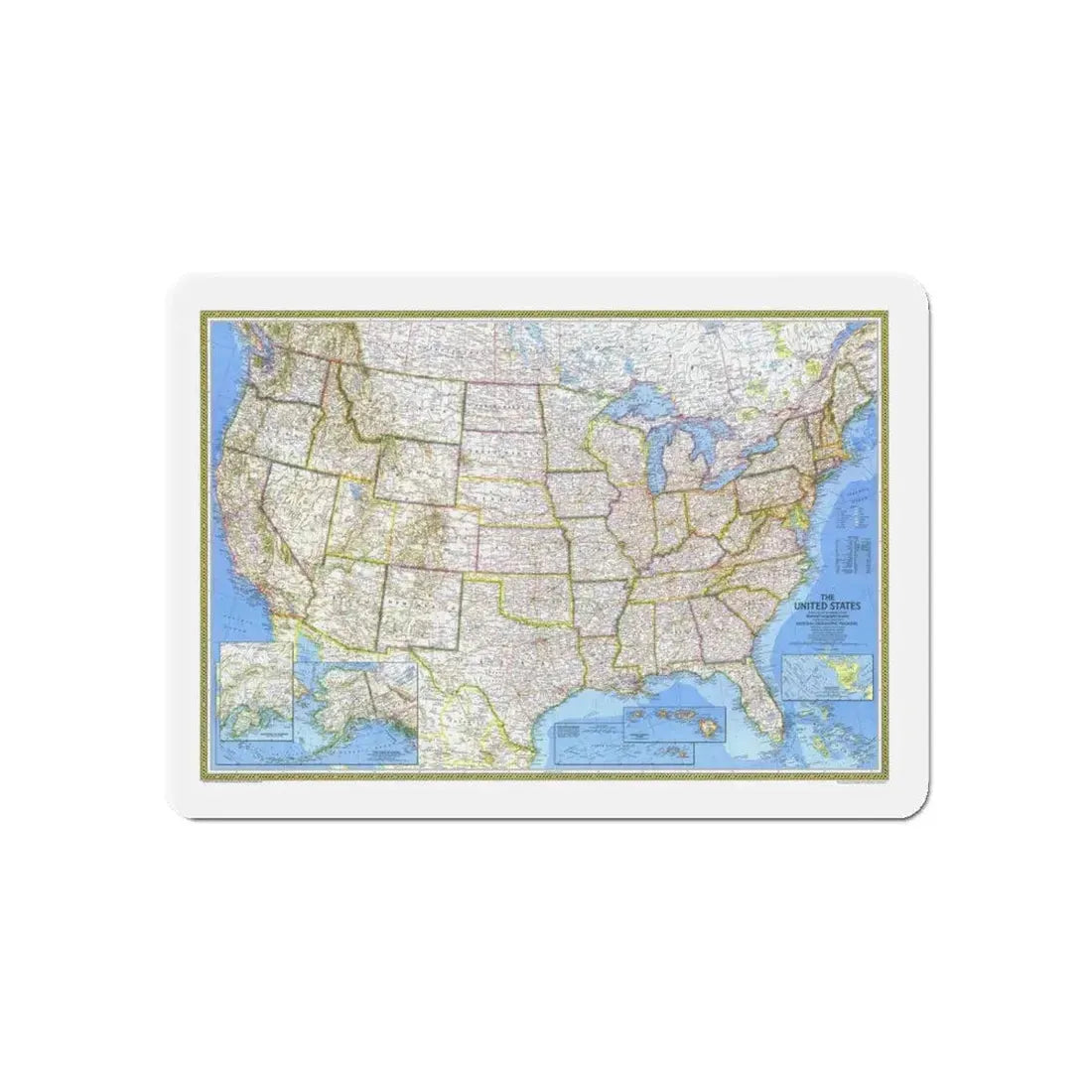 USA - The United States (1976) (Map) Refrigerator Magnet 6 Inch - The Sticker Space