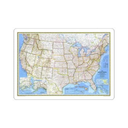 USA - The United States (1976) (Map) STICKER Vinyl Kiss-Cut Decal 2 Inch White - The Sticker Space