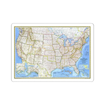 USA - The United States (1976) (Map) STICKER Vinyl Kiss-Cut Decal 3 Inch White - The Sticker Space