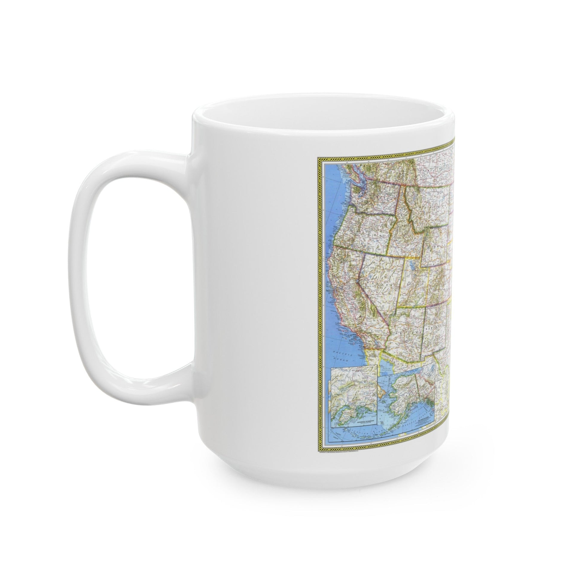 USA - The United States (1976) (Map) White Coffee Mug-The Sticker Space