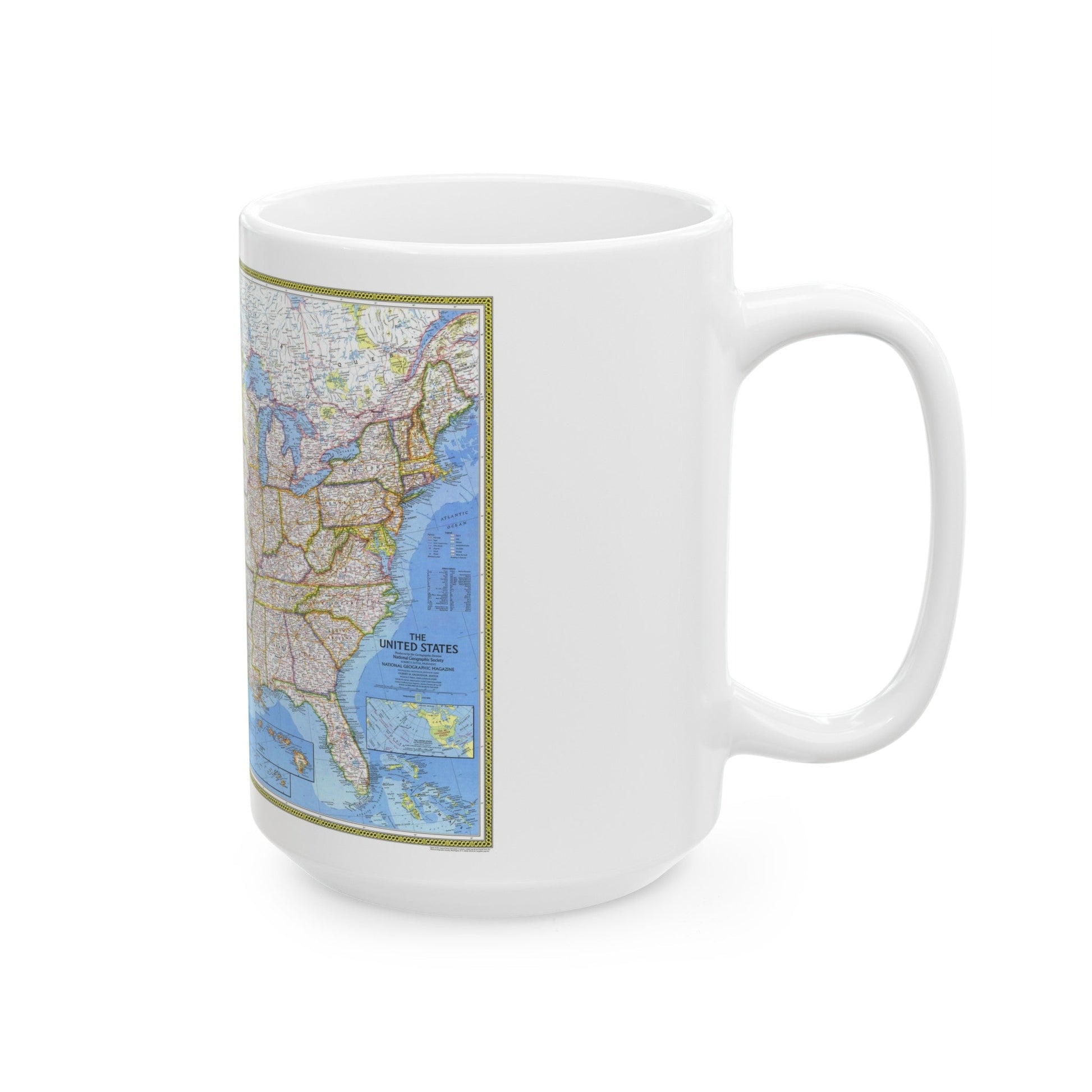 USA - The United States (1976) (Map) White Coffee Mug-The Sticker Space