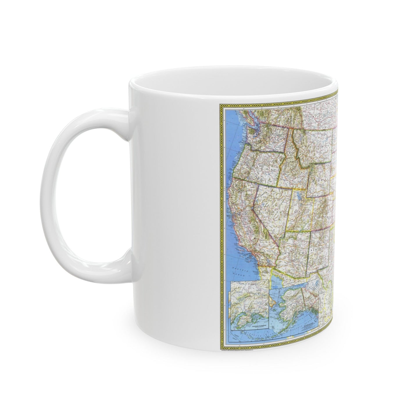 USA - The United States (1976) (Map) White Coffee Mug-The Sticker Space