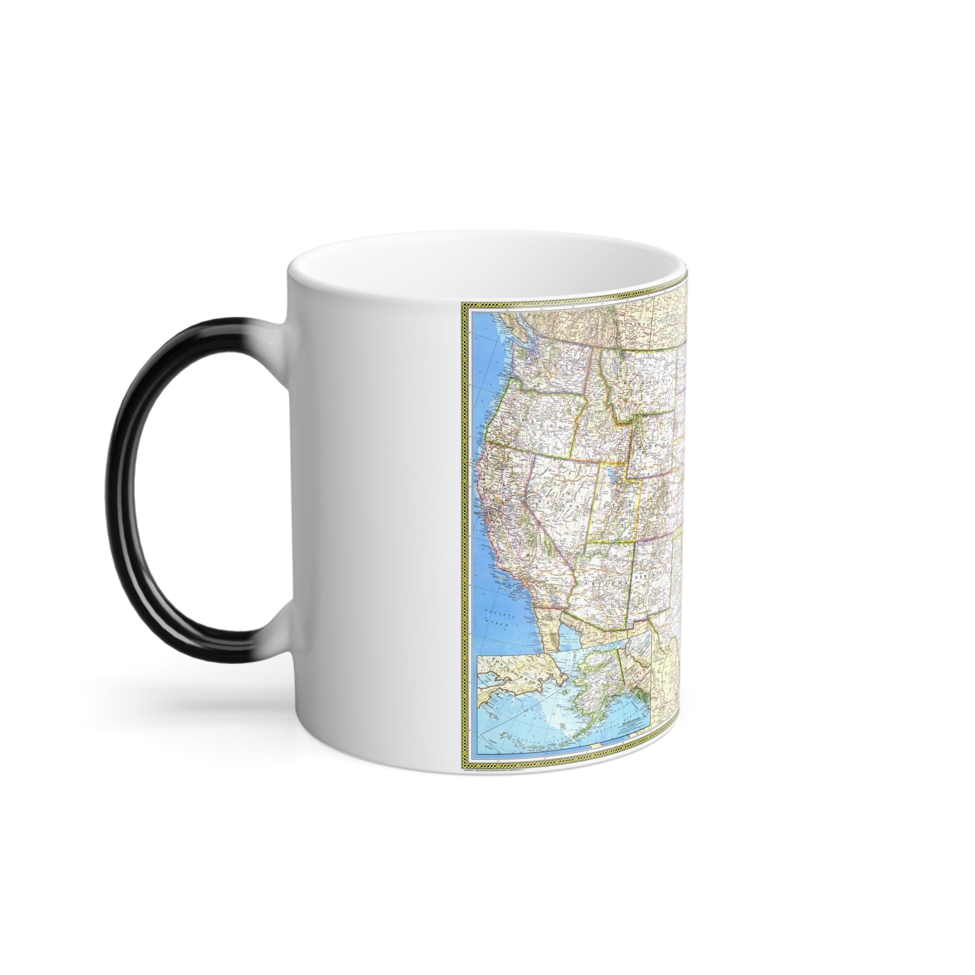 USA - The United States (1982) (Map) Color Changing Mug 11oz-11oz-The Sticker Space