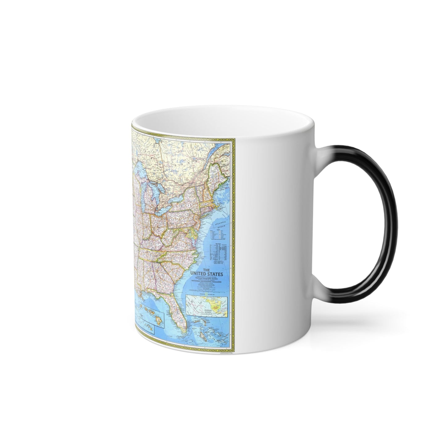 USA - The United States (1982) (Map) Color Changing Mug 11oz-11oz-The Sticker Space