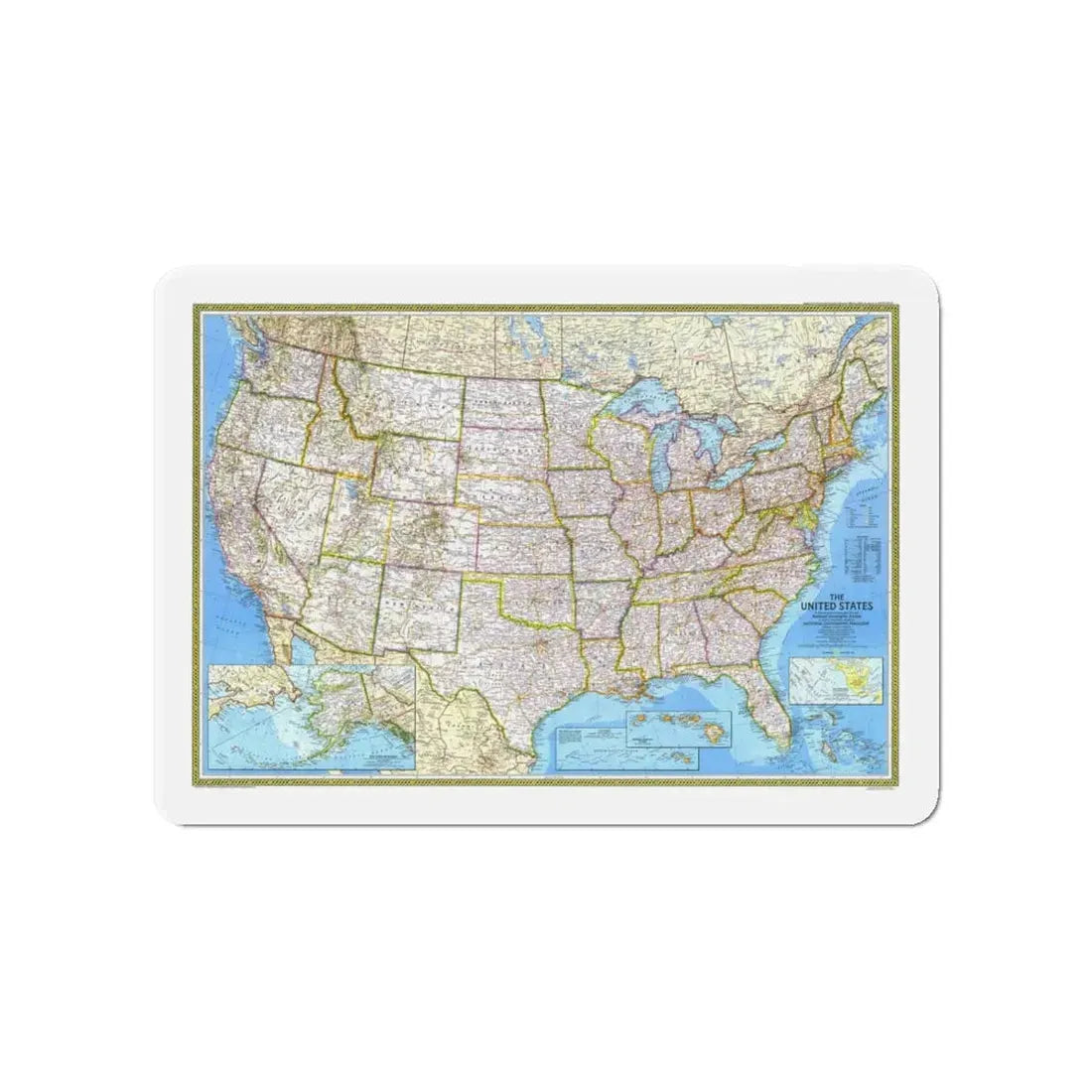 USA - The United States (1982) (Map) Refrigerator Magnet 4 Inch - The Sticker Space