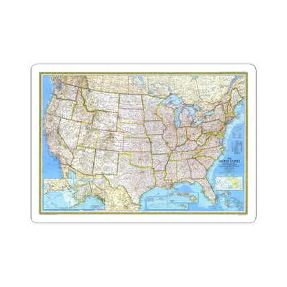 USA - The United States (1982) (Map) STICKER Vinyl Kiss-Cut Decal 3 Inch White - The Sticker Space