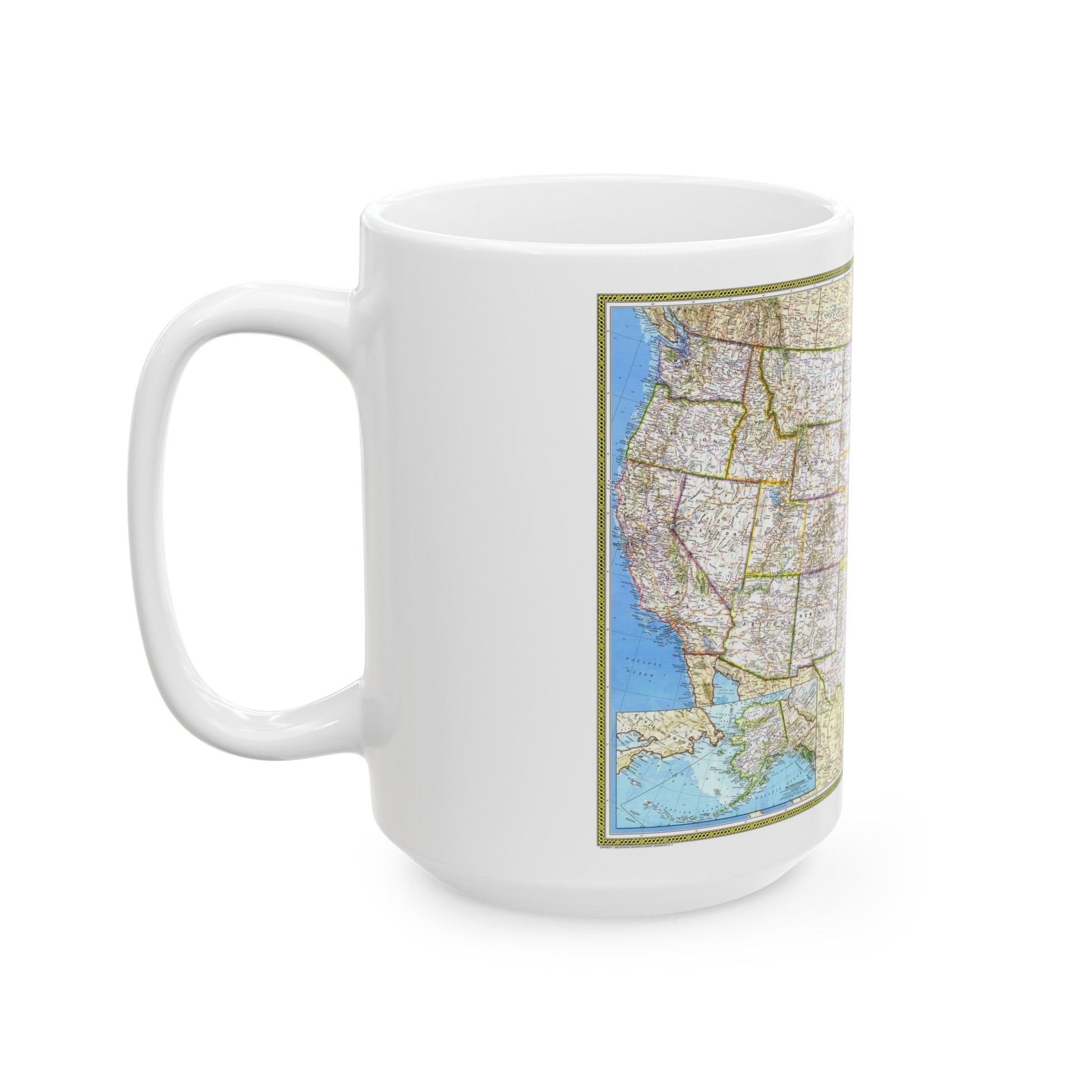 USA - The United States (1982) (Map) White Coffee Mug-The Sticker Space