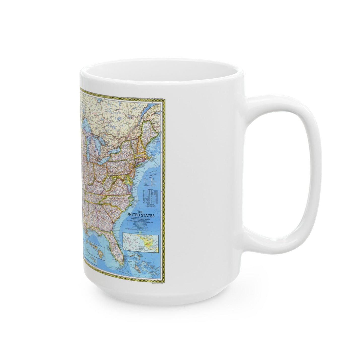 USA - The United States (1982) (Map) White Coffee Mug-The Sticker Space