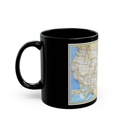 USA - The United States (1987) (Map) Black Coffee Mug-The Sticker Space