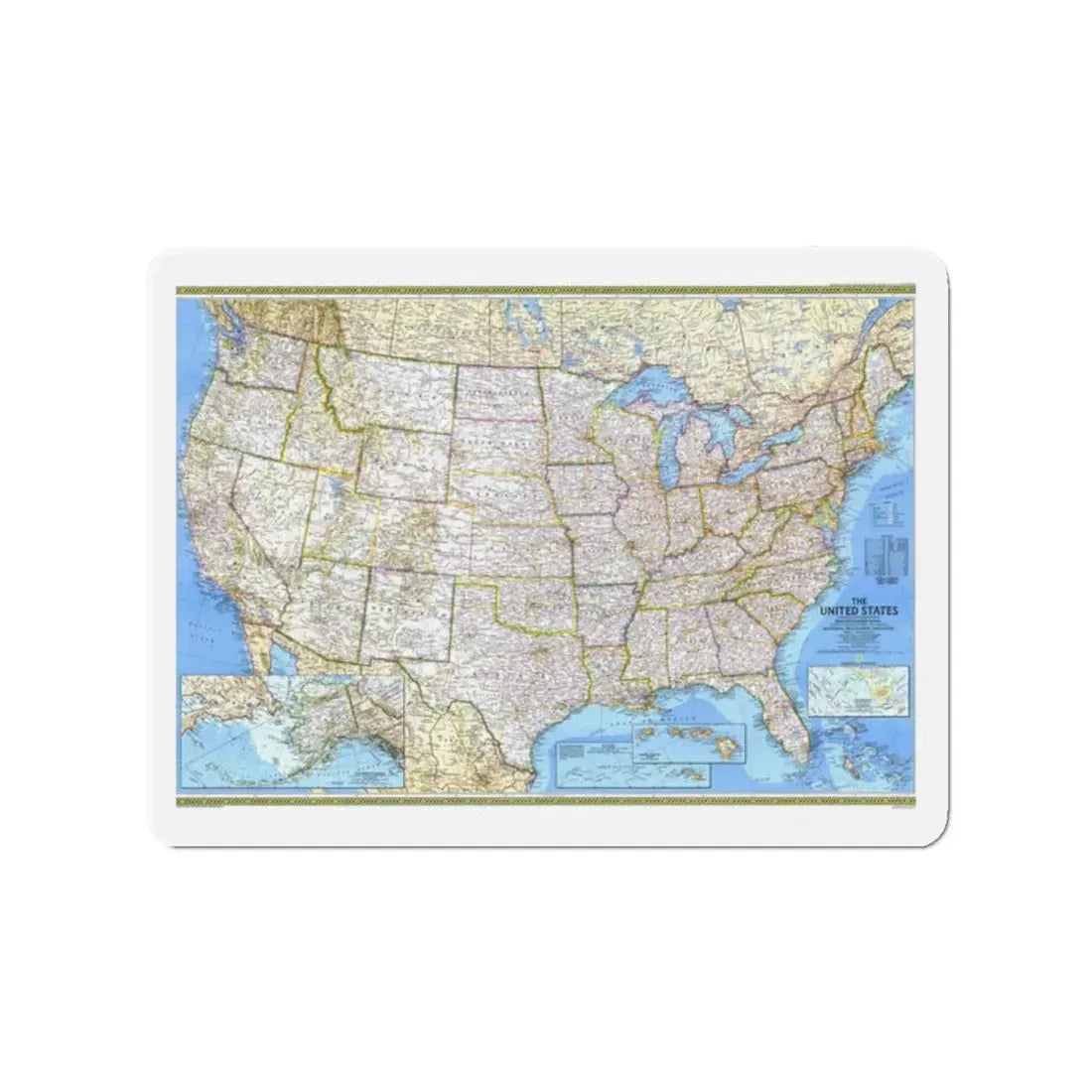 USA - The United States (1987) (Map) Refrigerator Magnet 2 Inch - The Sticker Space