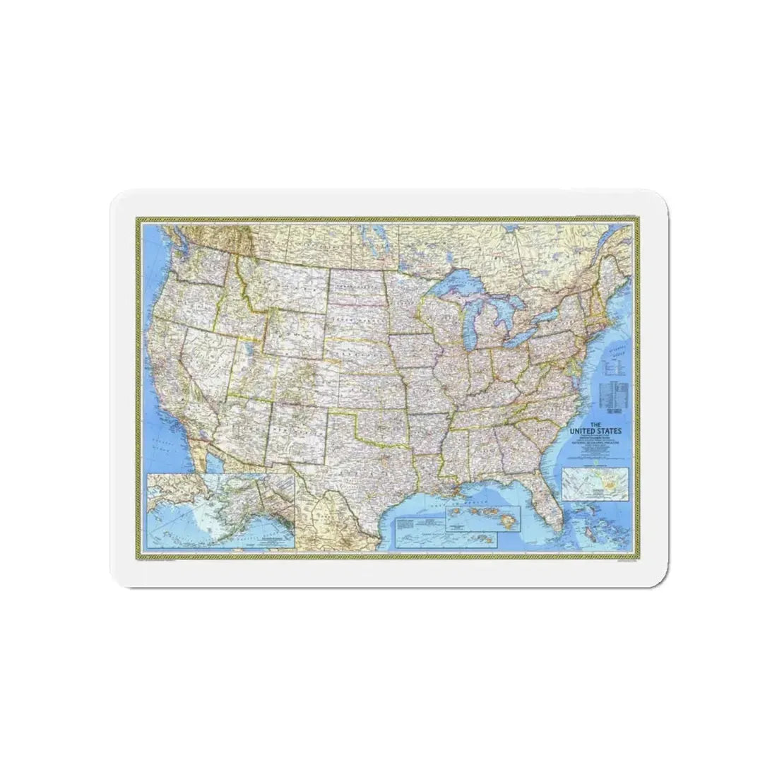 USA - The United States (1987) (Map) Refrigerator Magnet 4 Inch - The Sticker Space