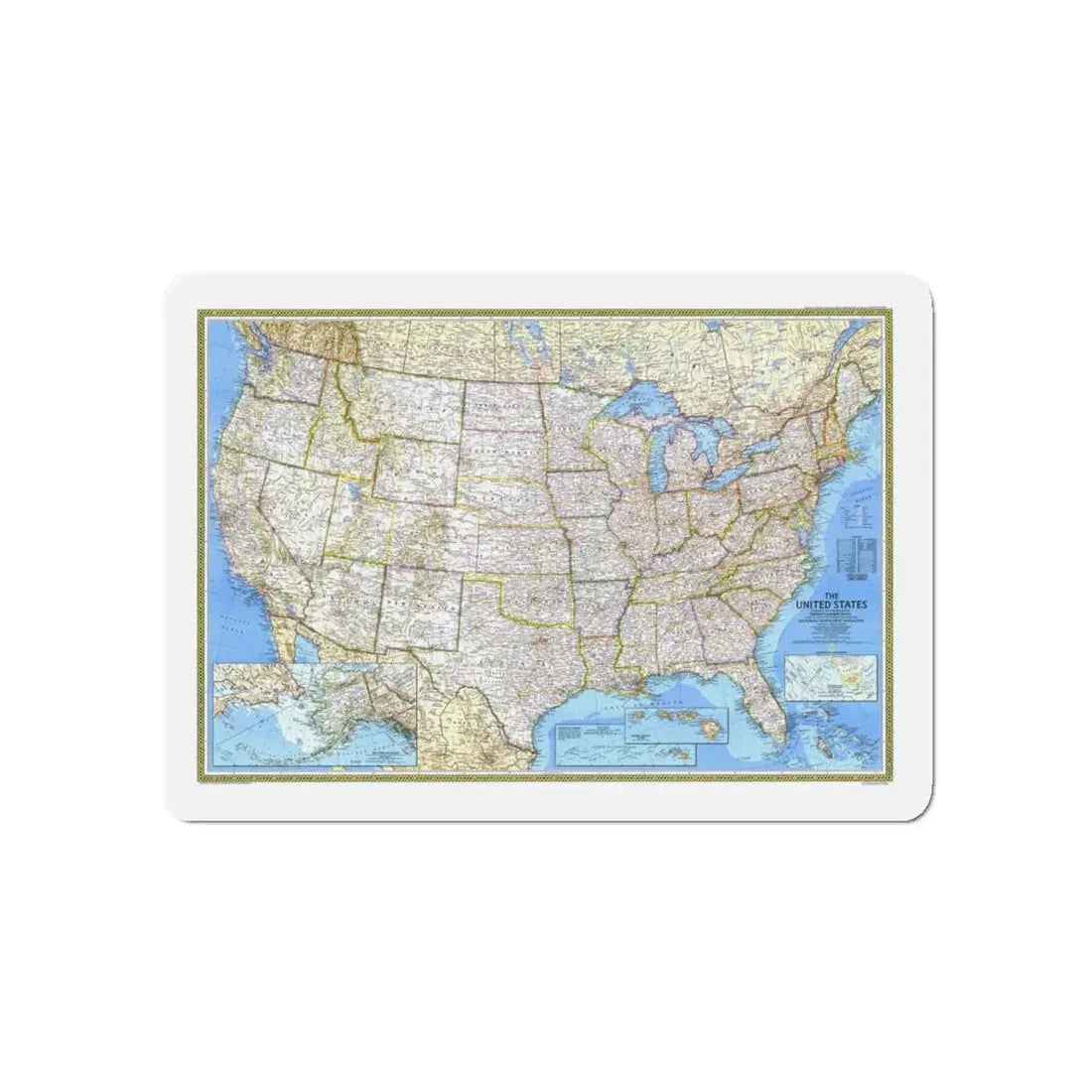 USA - The United States (1987) (Map) Refrigerator Magnet 5 Inch - The Sticker Space