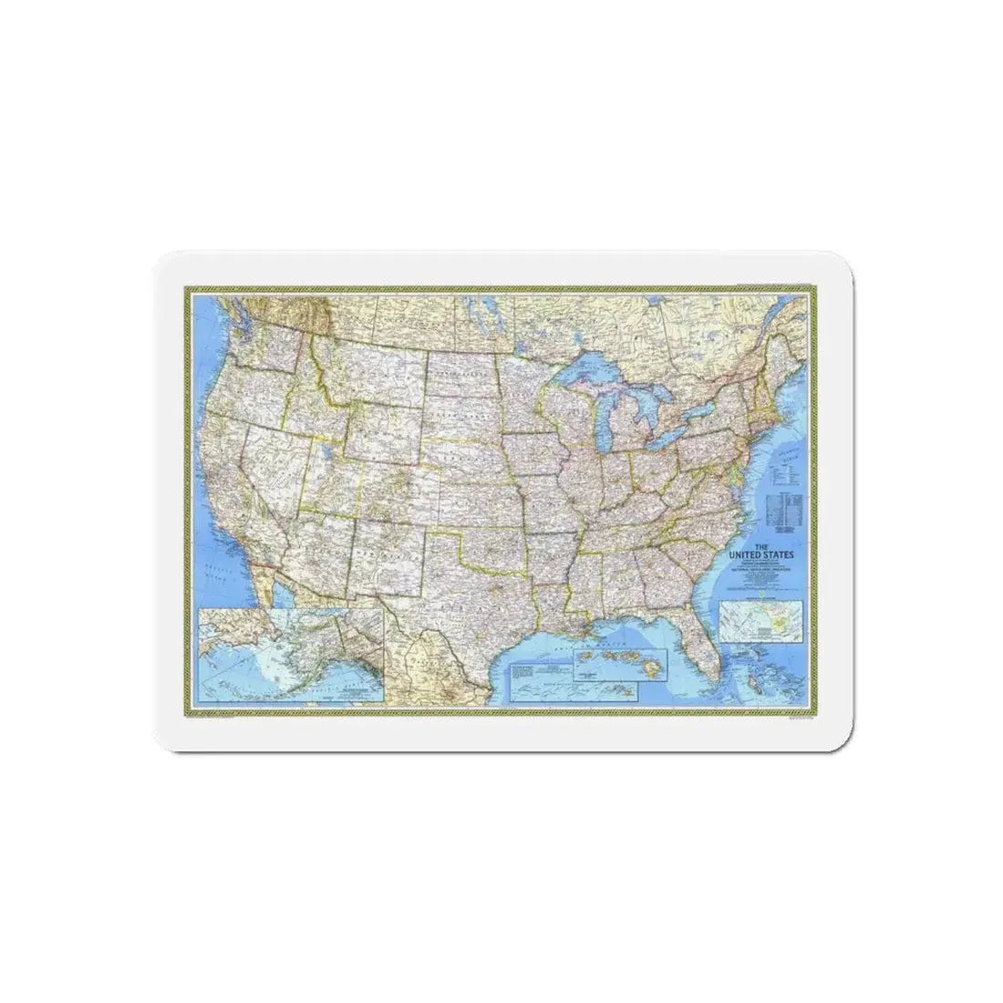 USA - The United States (1987) (Map) Refrigerator Magnet 6 Inch - The Sticker Space