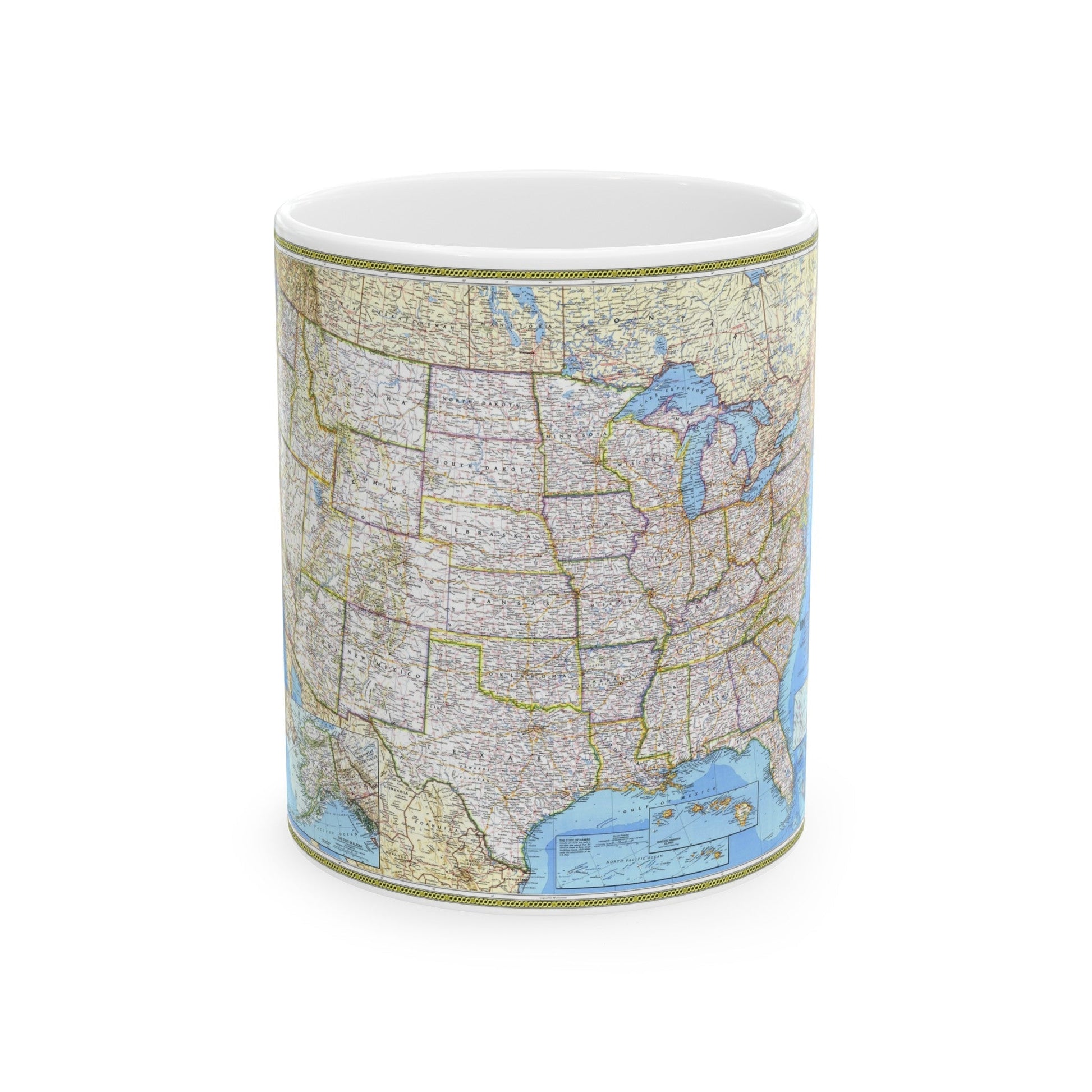 USA - The United States (1987) (Map) White Coffee Mug-11oz-The Sticker Space