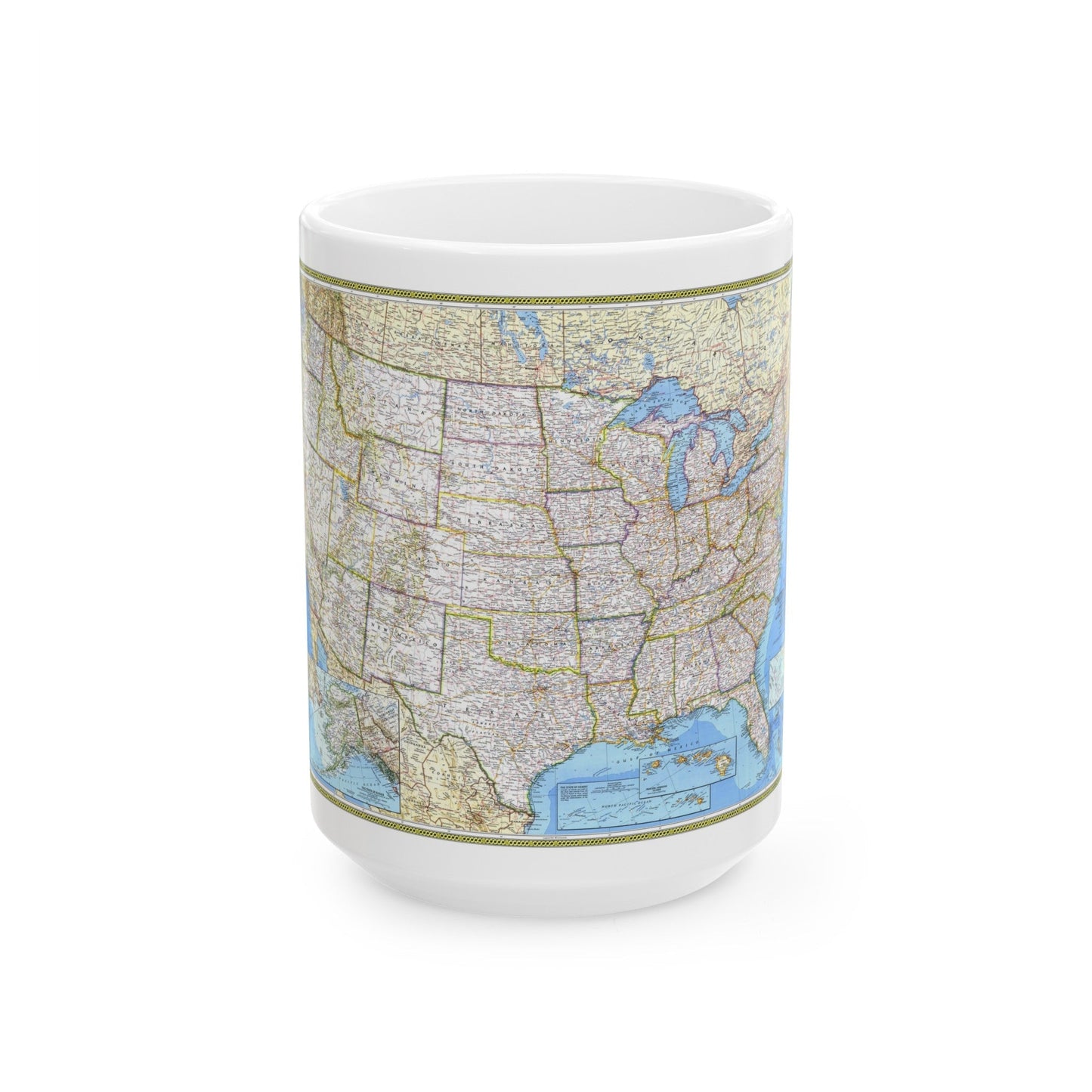 USA - The United States (1987) (Map) White Coffee Mug-15oz-The Sticker Space