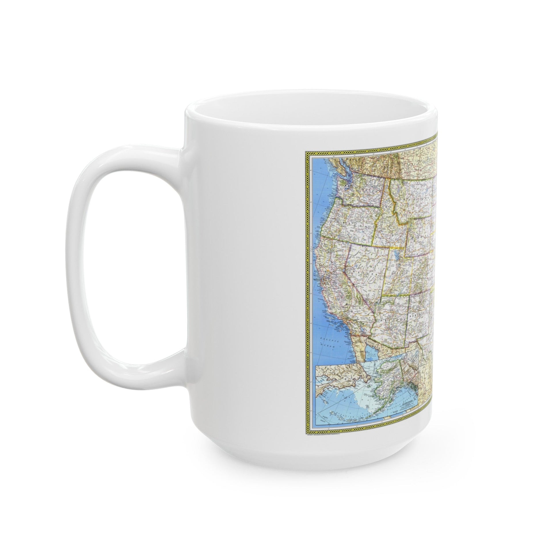 USA - The United States (1987) (Map) White Coffee Mug-The Sticker Space