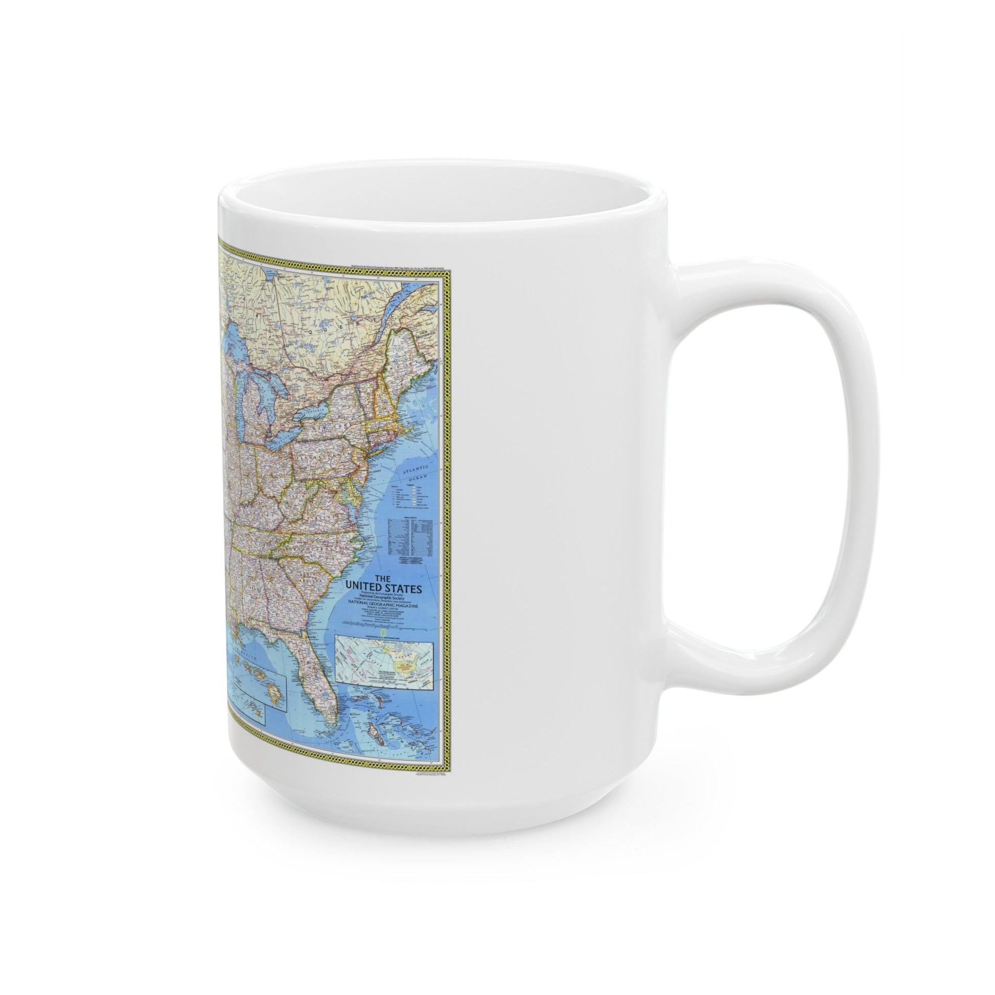 USA - The United States (1987) (Map) White Coffee Mug-The Sticker Space