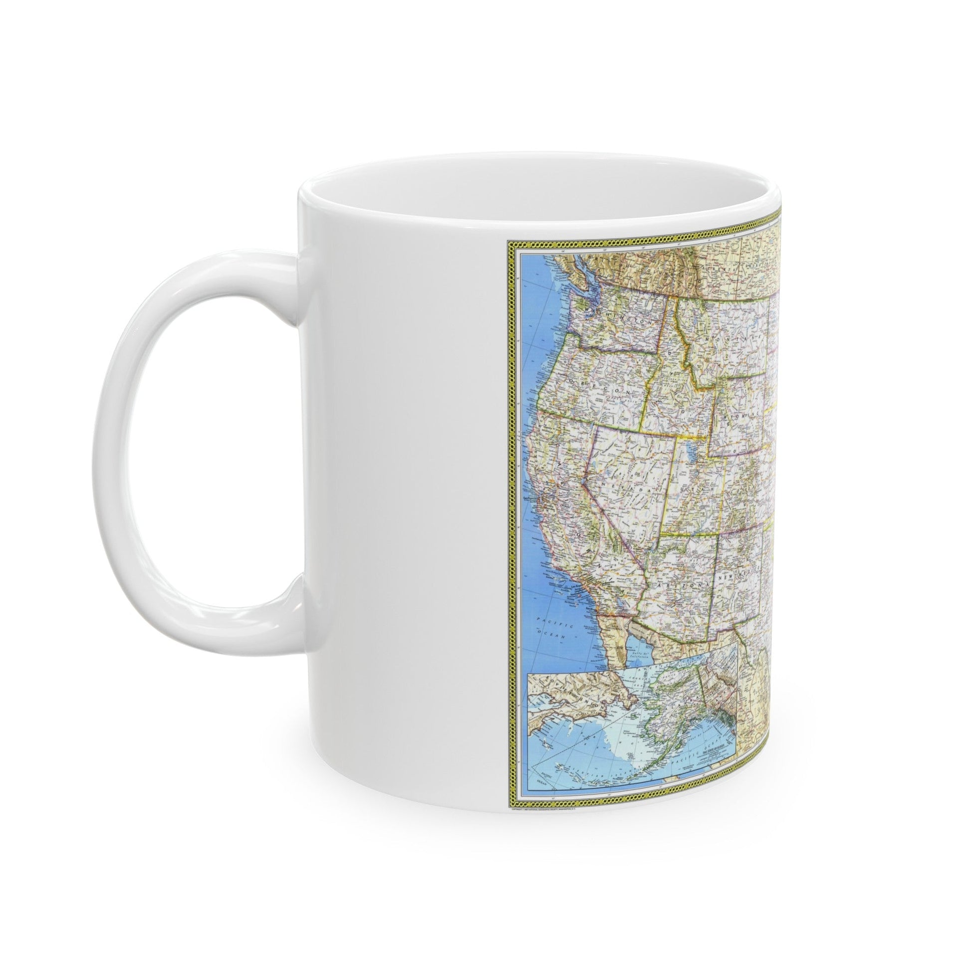 USA - The United States (1987) (Map) White Coffee Mug-The Sticker Space