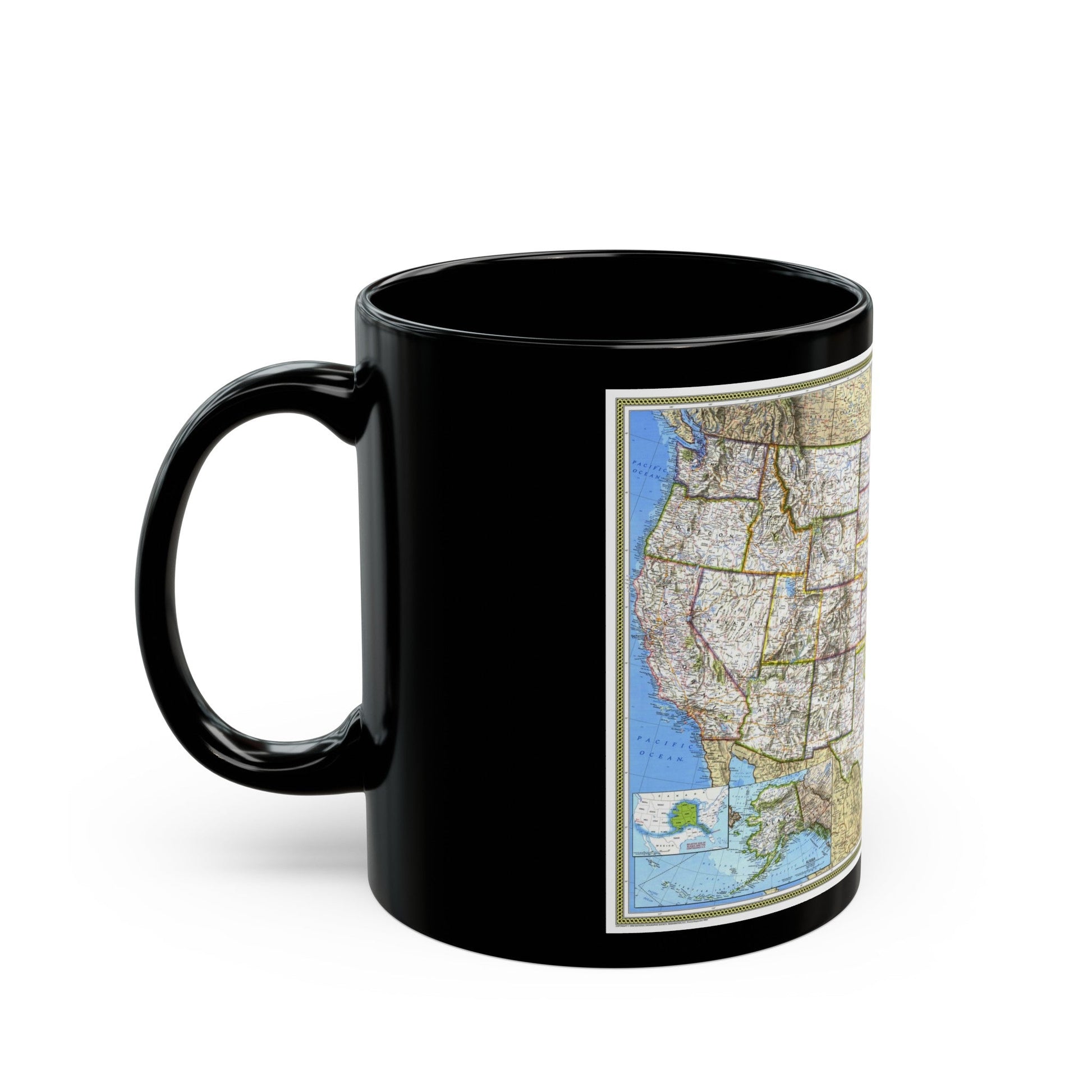 USA - The United States (1993) (Map) Black Coffee Mug-The Sticker Space