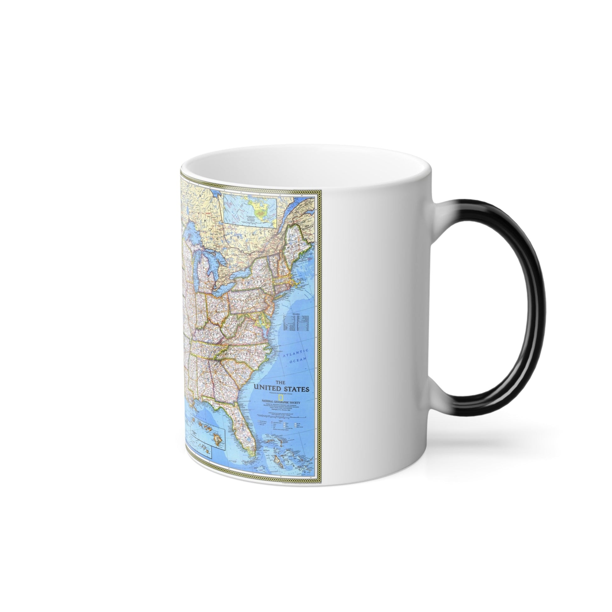 USA - The United States (1993) (Map) Color Changing Mug 11oz-11oz-The Sticker Space