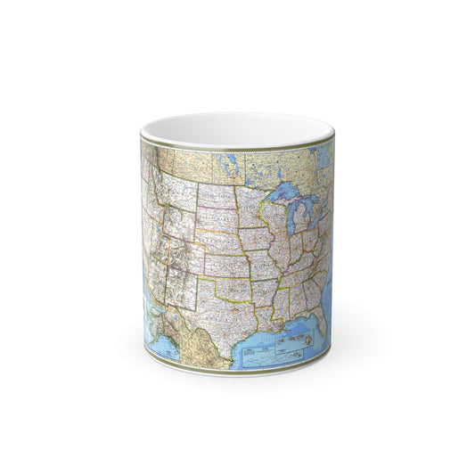 USA - The United States (1993) (Map) Color Changing Mug 11oz-11oz-The Sticker Space