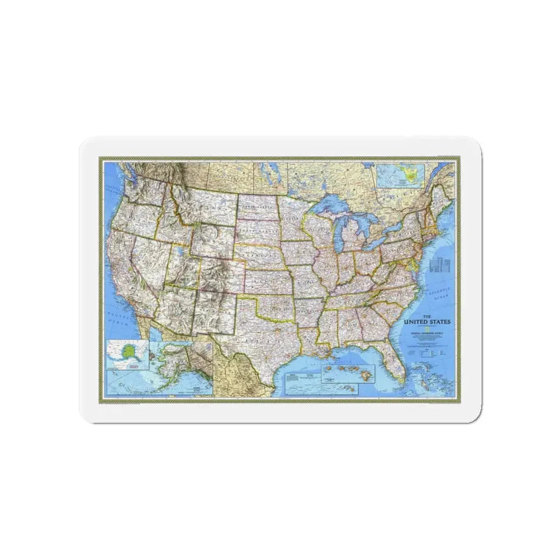 USA - The United States (1993) (Map) Refrigerator Magnet 4 Inch - The Sticker Space