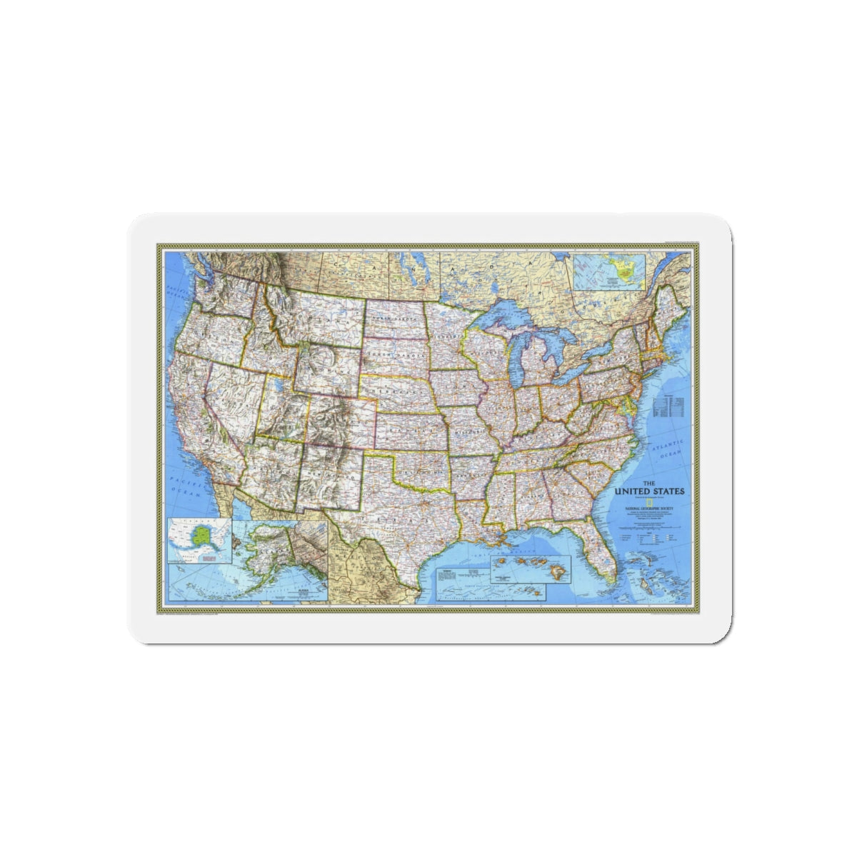 USA - The United States (1993) (Map) Refrigerator Magnet-5" x 5"-The Sticker Space