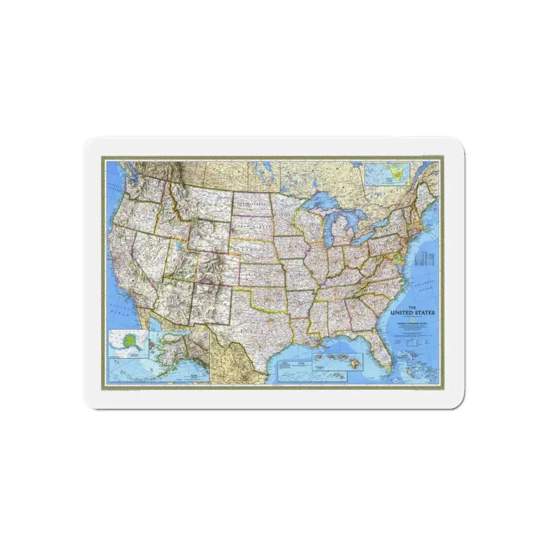 USA - The United States (1993) (Map) Refrigerator Magnet 6 Inch - The Sticker Space
