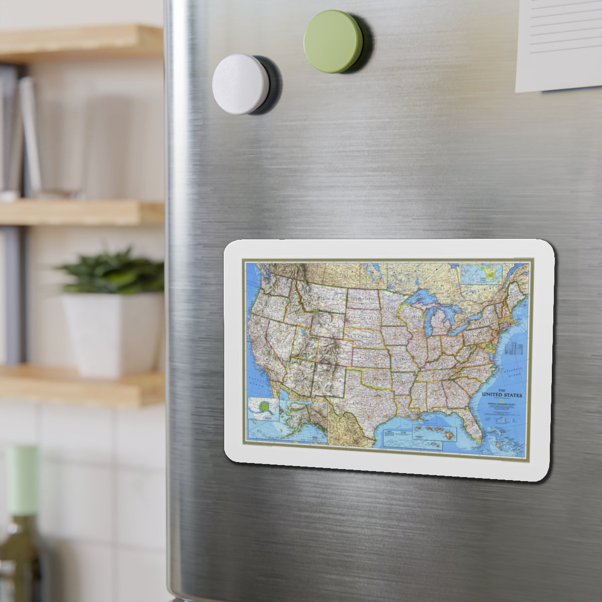 USA - The United States (1993) (Map) Refrigerator Magnet-The Sticker Space