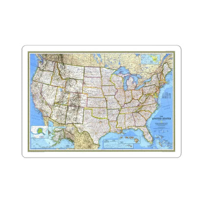 USA - The United States (1993) (Map) STICKER Vinyl Kiss-Cut Decal 6 Inch White - The Sticker Space