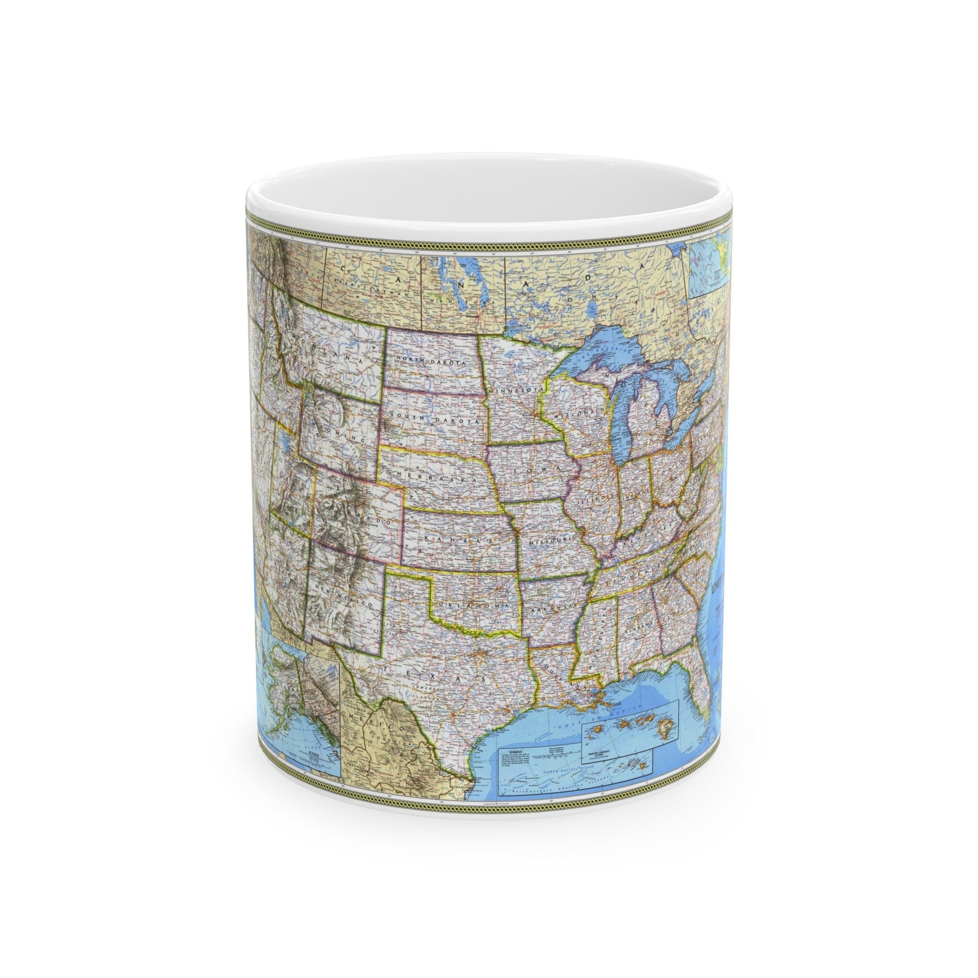 USA - The United States (1993) (Map) White Coffee Mug-11oz-The Sticker Space