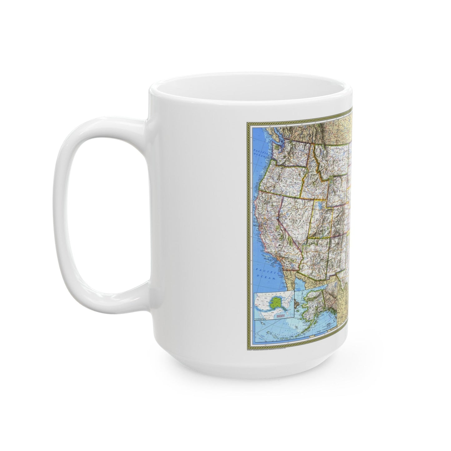 USA - The United States (1993) (Map) White Coffee Mug-The Sticker Space