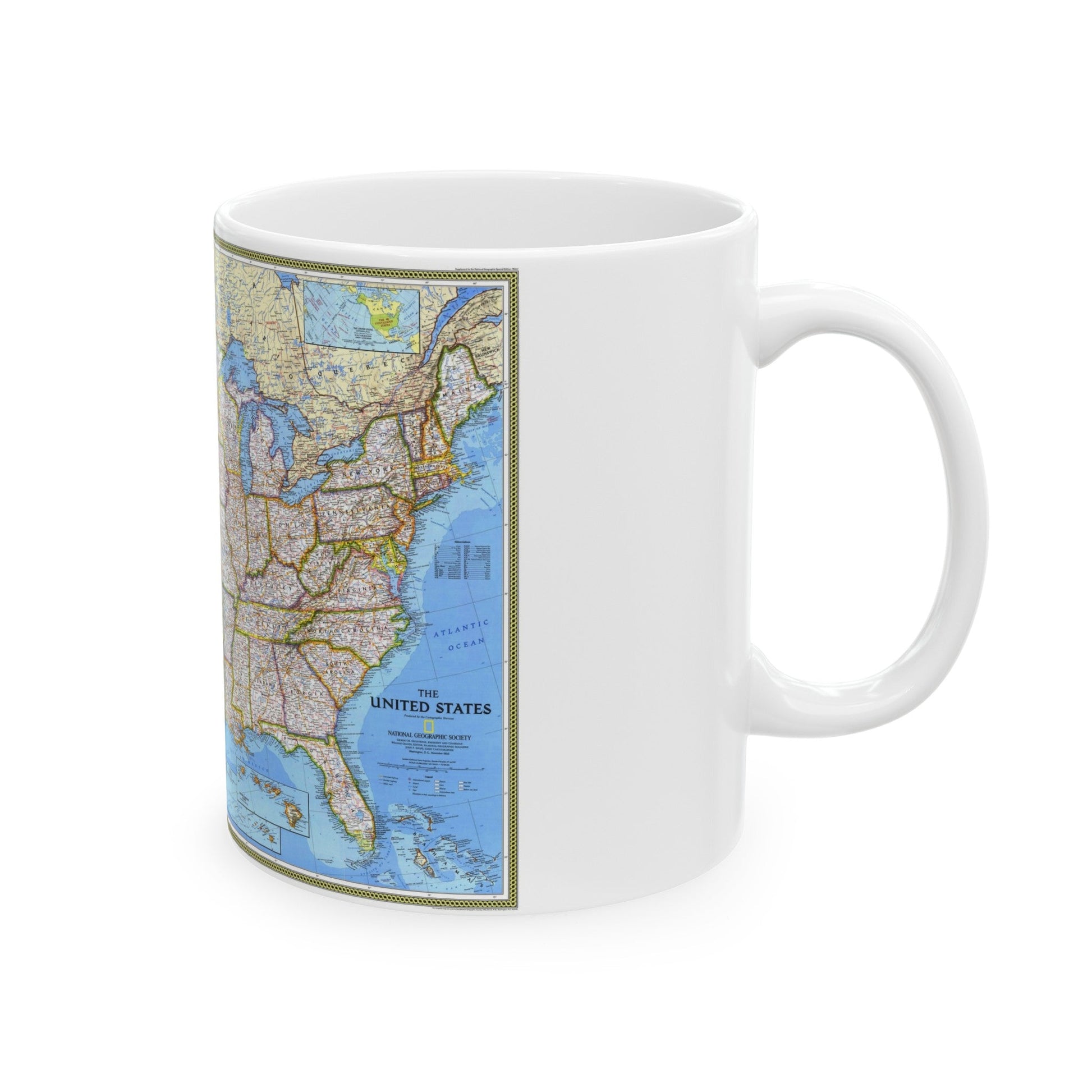 USA - The United States (1993) (Map) White Coffee Mug-The Sticker Space