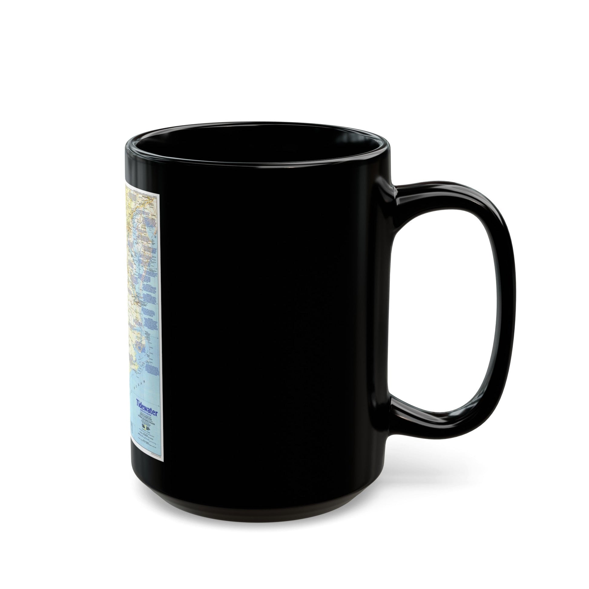 USA - Tidewater and Environs 1 (1988) (Map) Black Coffee Mug-The Sticker Space