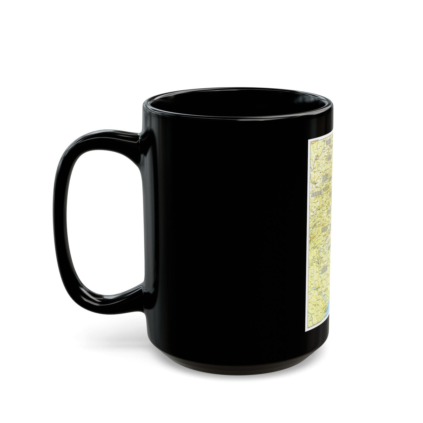 USA - Tidewater and Environs 1 (1988) (Map) Black Coffee Mug-The Sticker Space