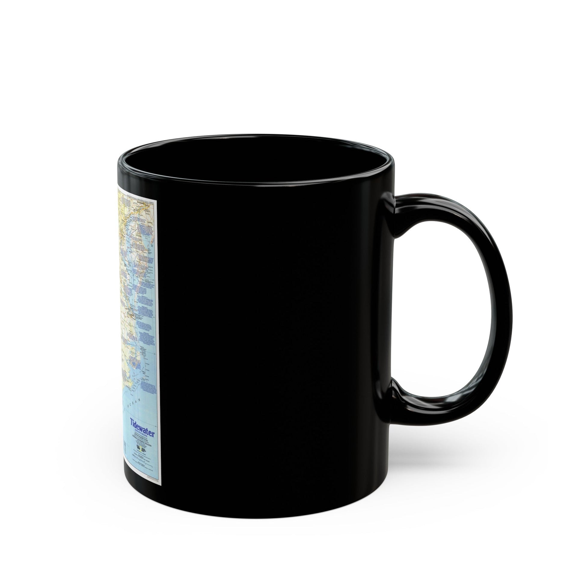 USA - Tidewater and Environs 1 (1988) (Map) Black Coffee Mug-The Sticker Space